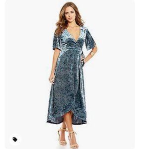 Gianni Bini Fan Fav Marche Velvet Wrap Dress XS
